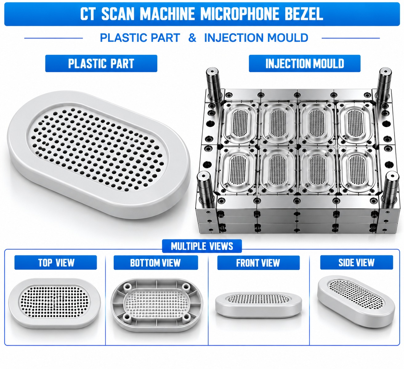 CT Scan Machine Plastic Microphone Bezel Mould and Moulding Service
